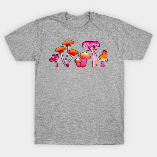 Lesbian pride flag mushrooms T-Shirt by anrockhi